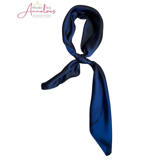 Dames sjaal korte hals sjaaltjes 534 marine  blauw effen